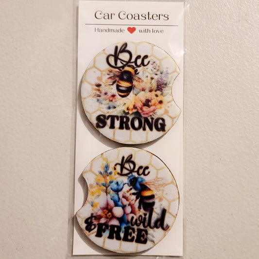 Bee Strong Car Coasters