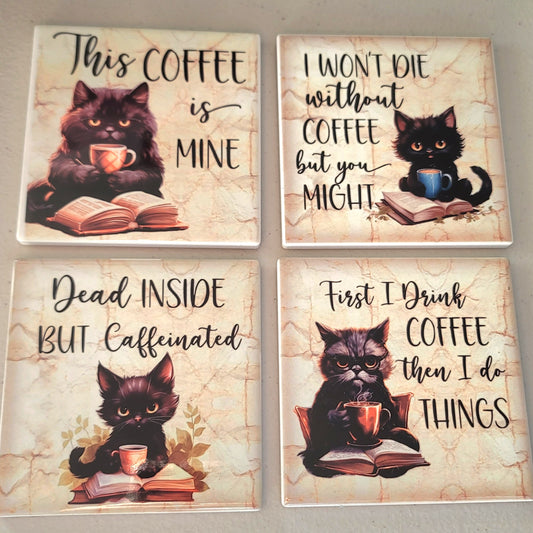 Coffee Cats Coaster Set