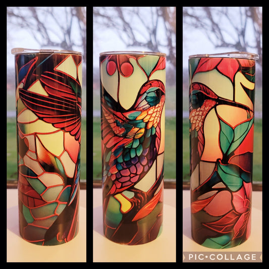 Hummingbird Stained Glass Tumbler