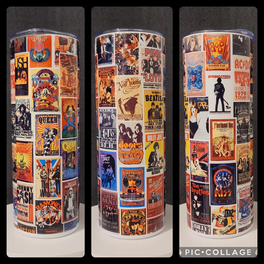 Vintage 80's Band Posters Tumbler