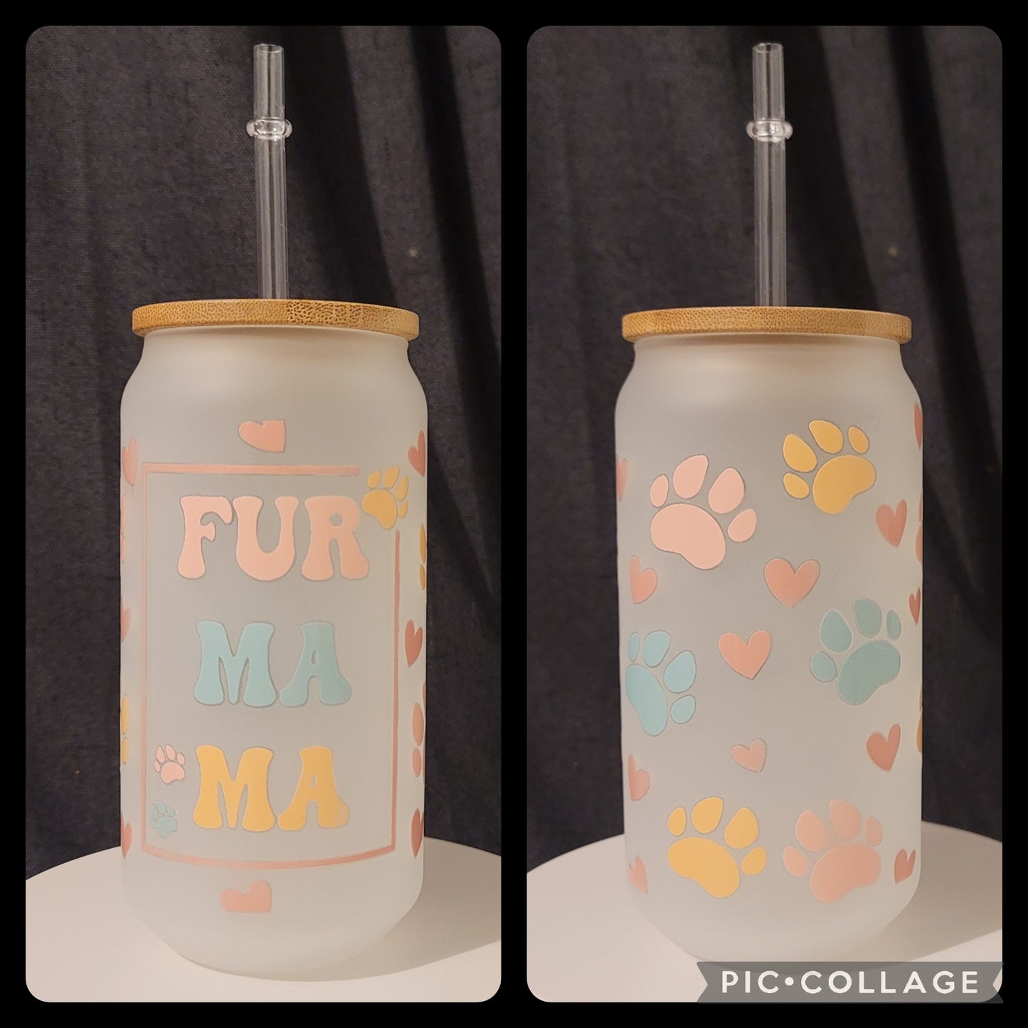 Fur Mama Frosted Glass Can