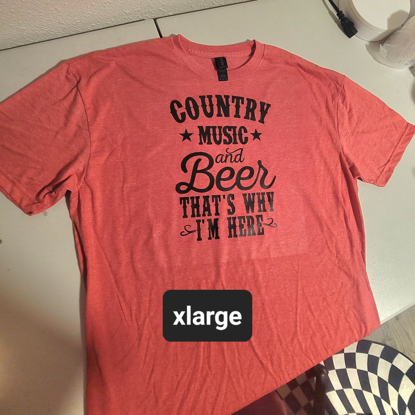 Country Music & Beer Tshirt - XL