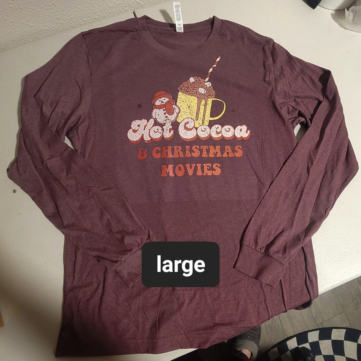 Hot Cocoa & Christmas Movies Tshirt - L