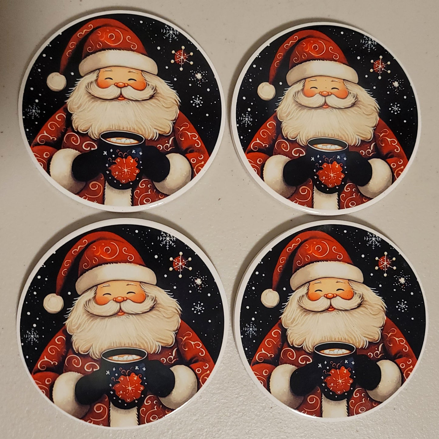 Santa Coaster Set