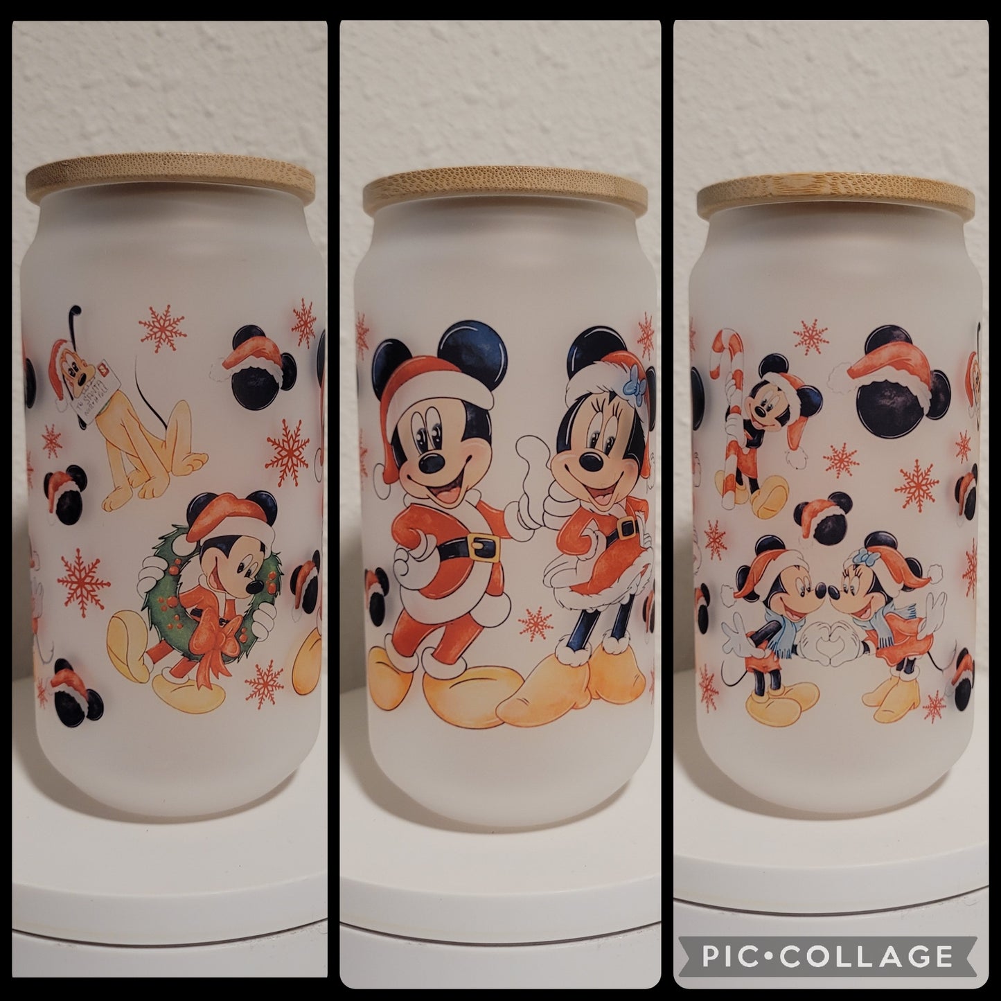 Christmas Mouse Frosted Glass - 16oz