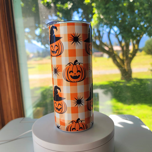 Plaid Pumpkins Tumbler