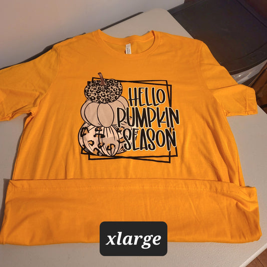 Hello Pumpkin Season Tshirt - XL