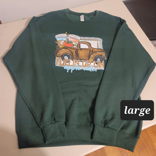 Fuelin' Up On Apple Cider Crewneck - L