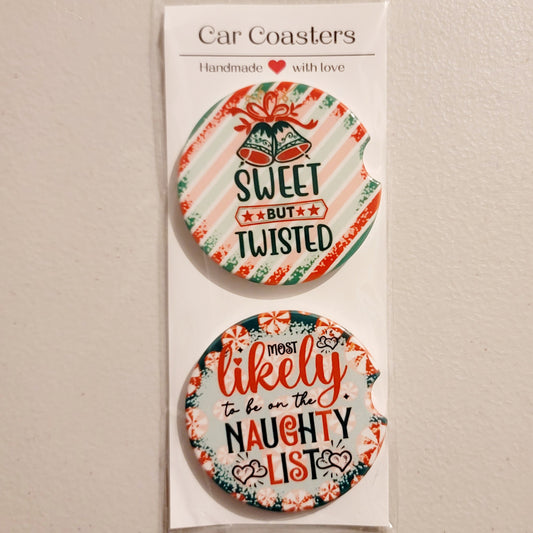 Sweet But Twisted Car Coasters