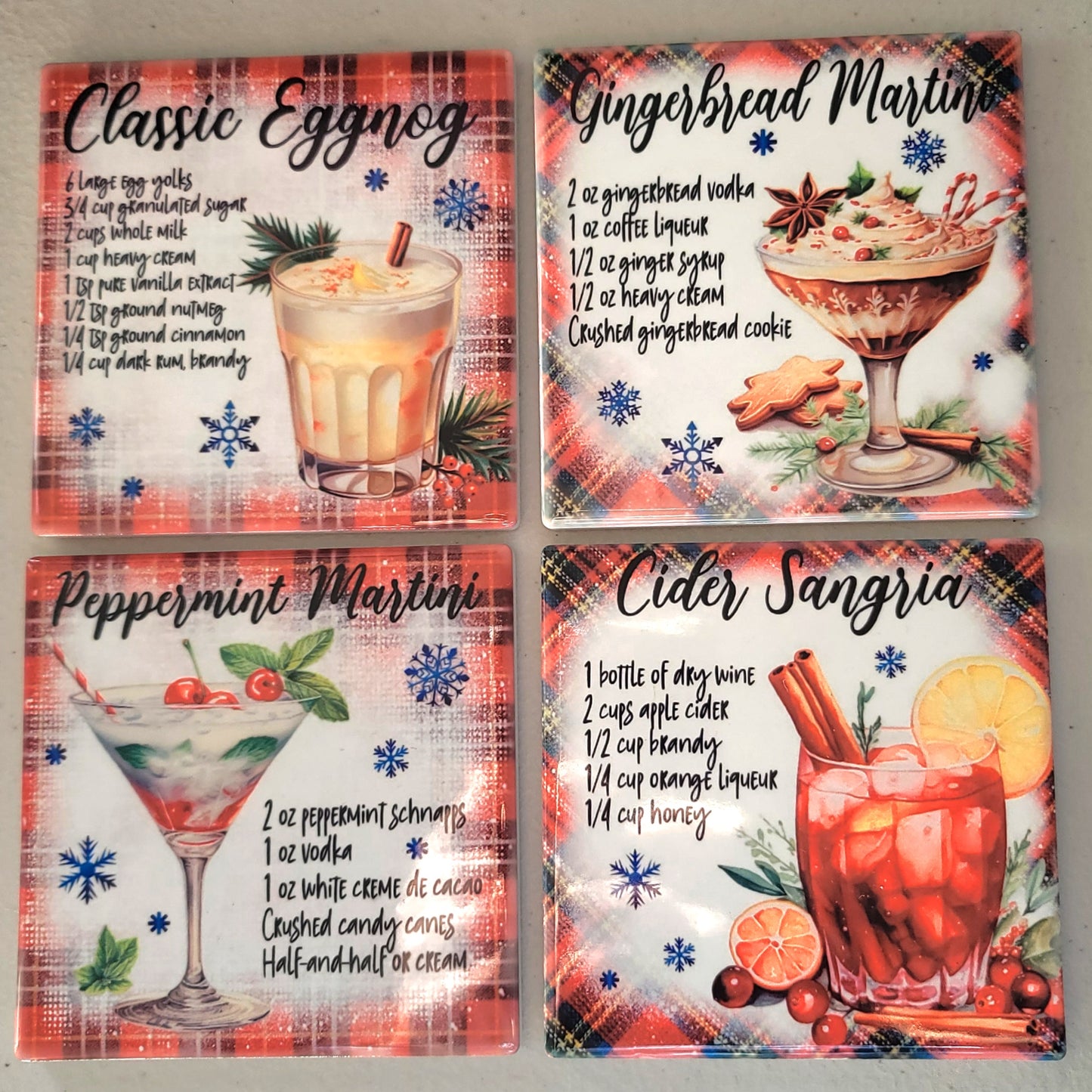 Holiday Drinks Coaster Set