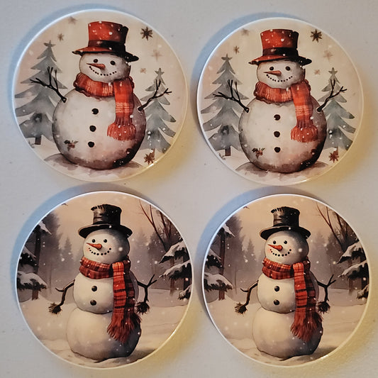 Snowman Coaster Set