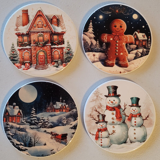 Gingerbread Christmas Coaster Set