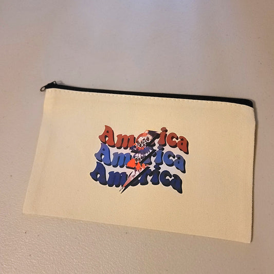 America Bolt Zipper Pouch