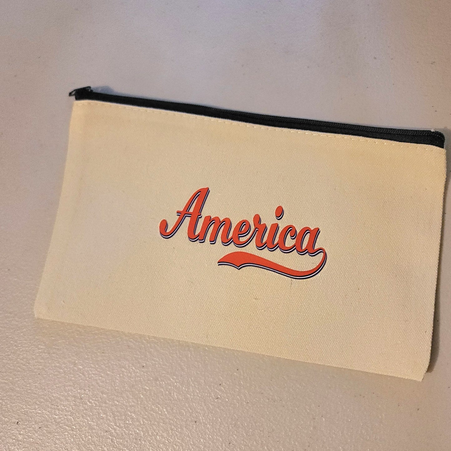 America Red Zipper Pouch