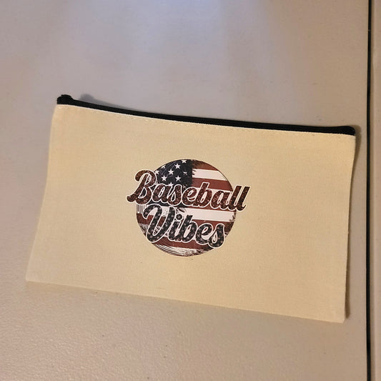 Baseball Vibes Zipper Pouch