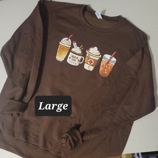 Nurse Coffees Crewneck - L