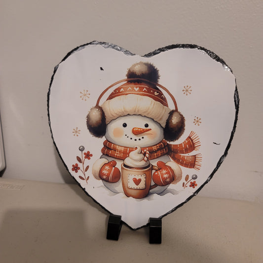 Winter Snowman - Heart Stone