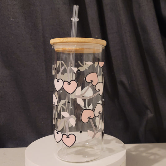 Heart Cherries Glass Can