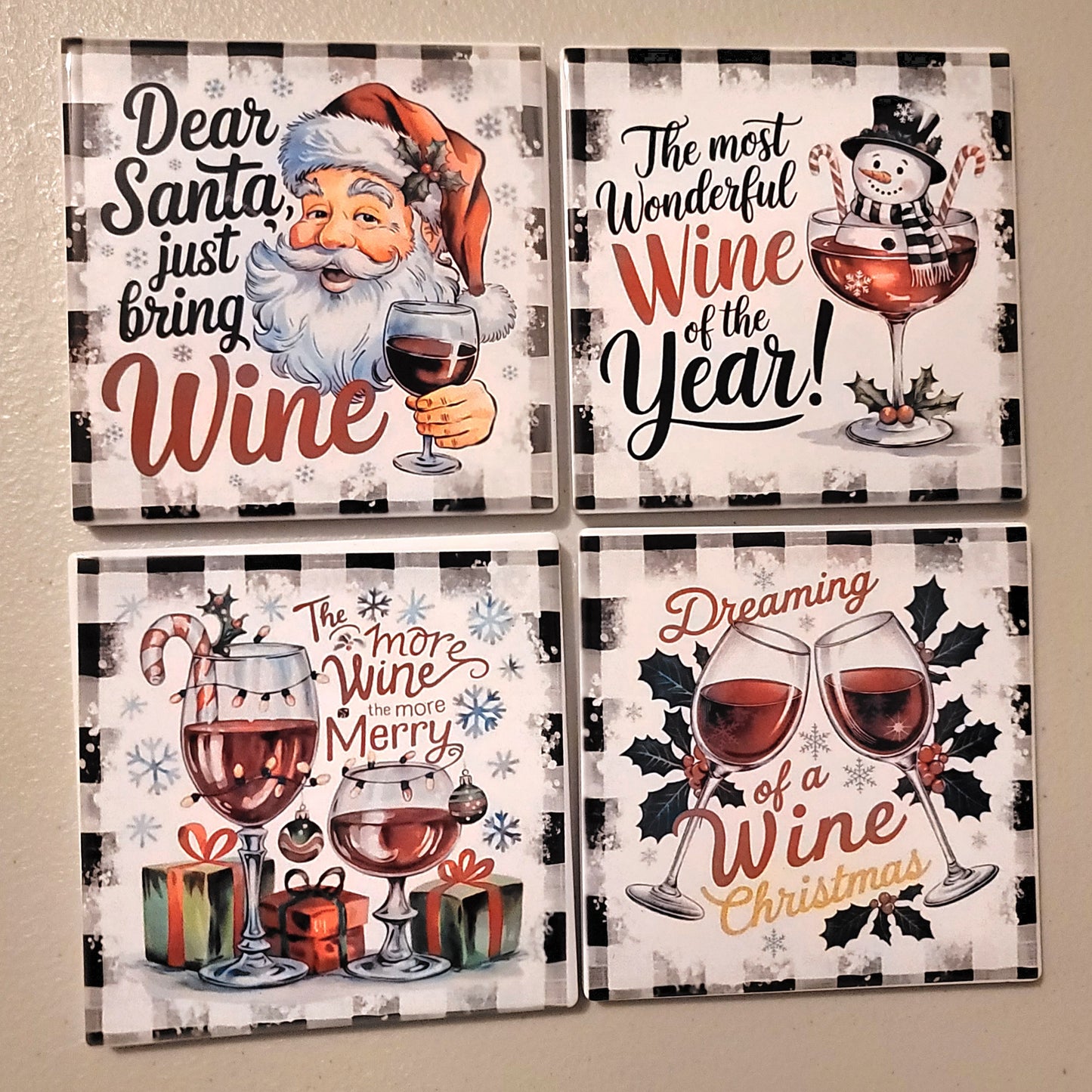 Wine For Christmas Coaster Set