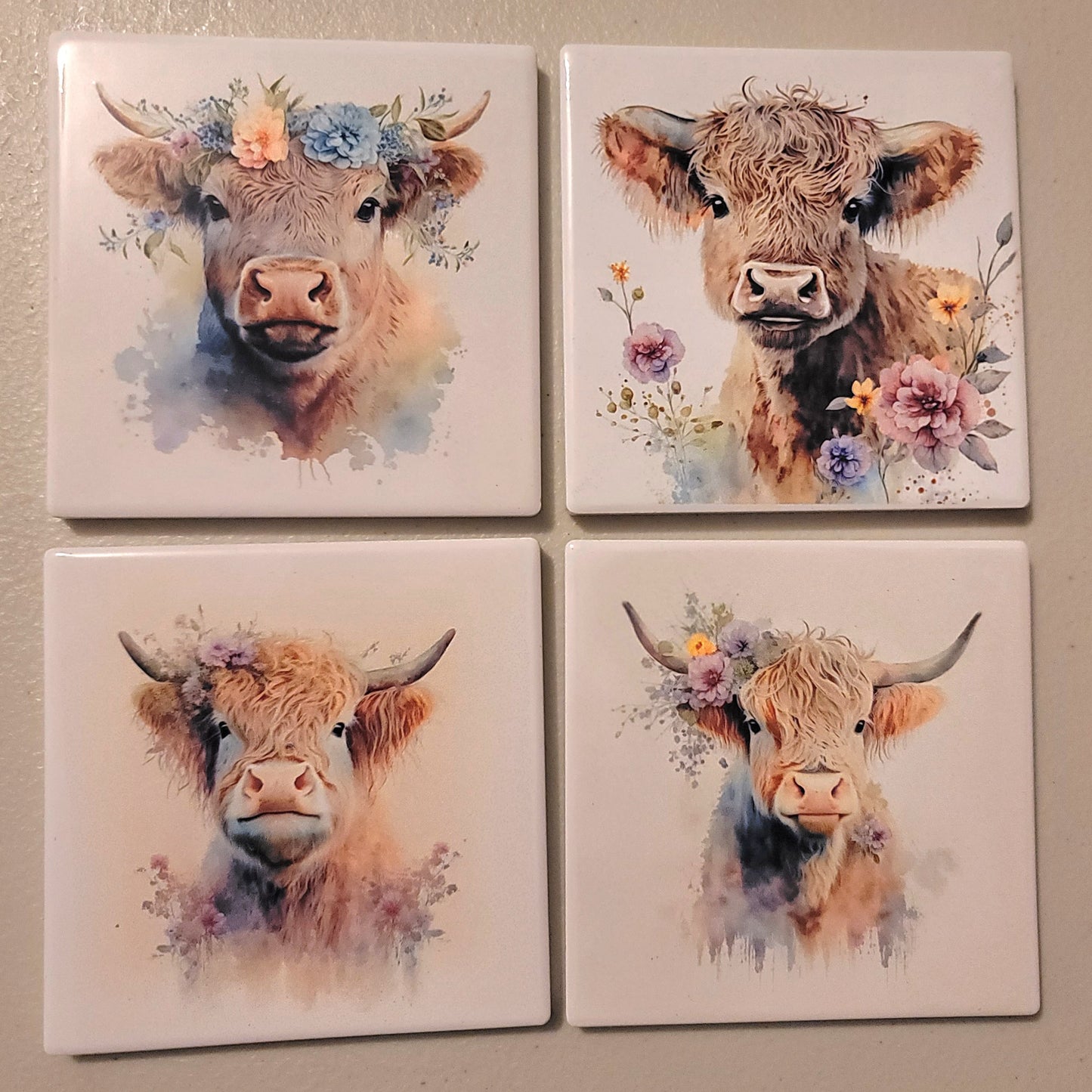 Highland Cows Coaster Set