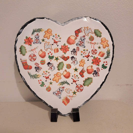 Christmas Collage - Heart Stone