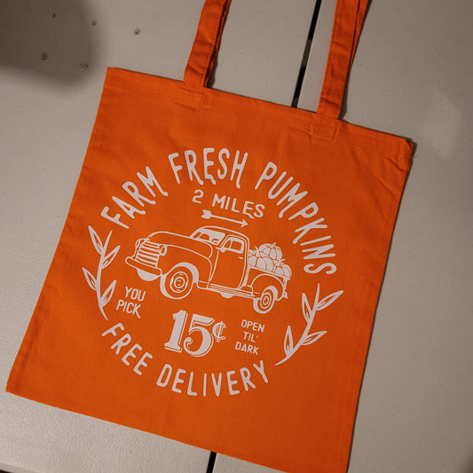 Farm Fresh Pumpkins Tote - Orange