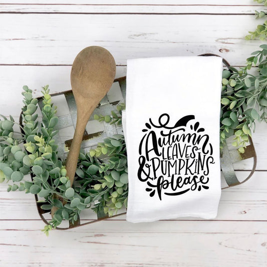 Autumn Leaves and Pumpkins Please - Towel