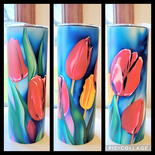 Watercolor Tulips Tumbler