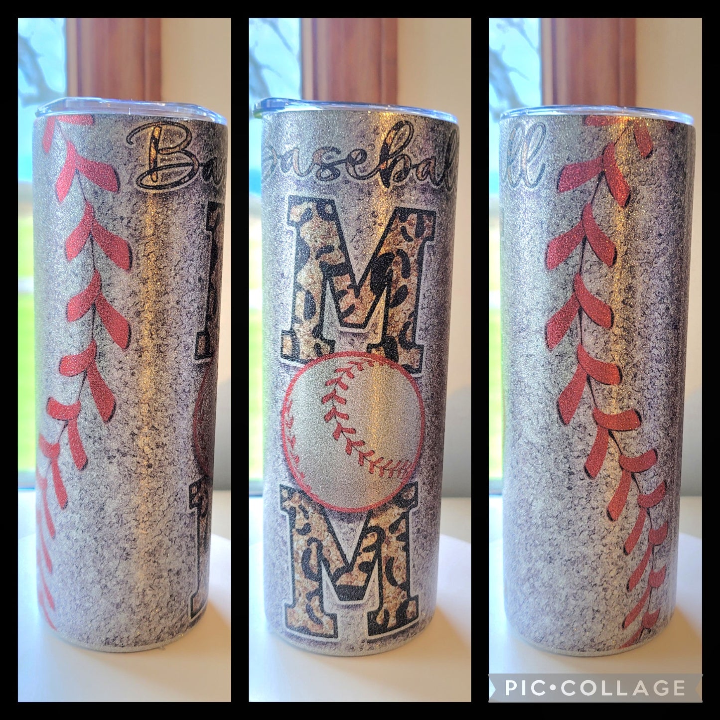 Baseball Mom Glitter Tumbler