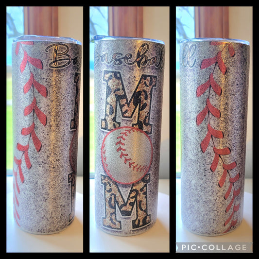 Baseball Mom Glitter Tumbler