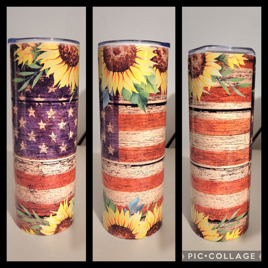 Sunflower Flag Tumbler