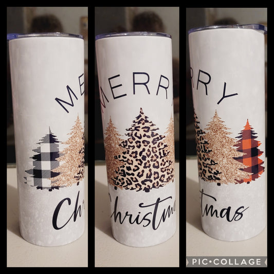 Merry Christmas Plaid Tumbler