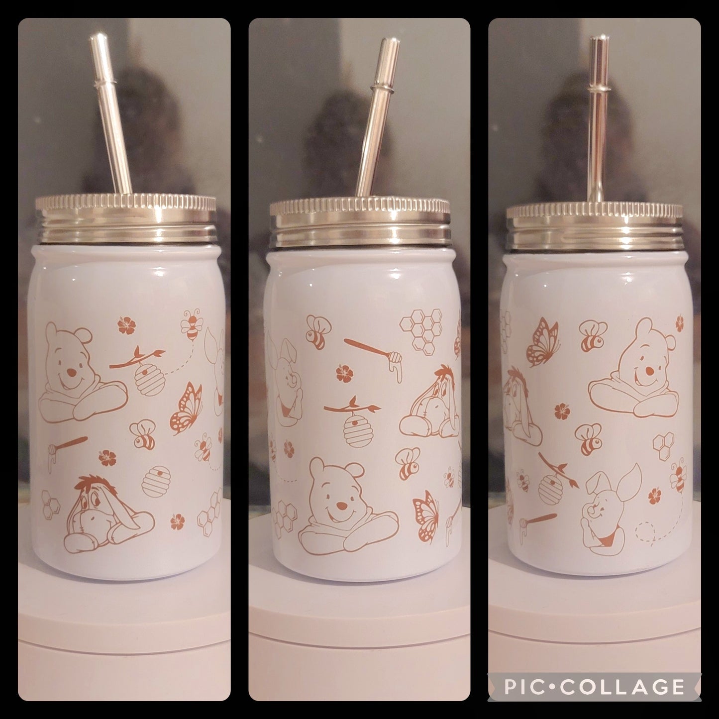 Pooh Characters Mason Jar