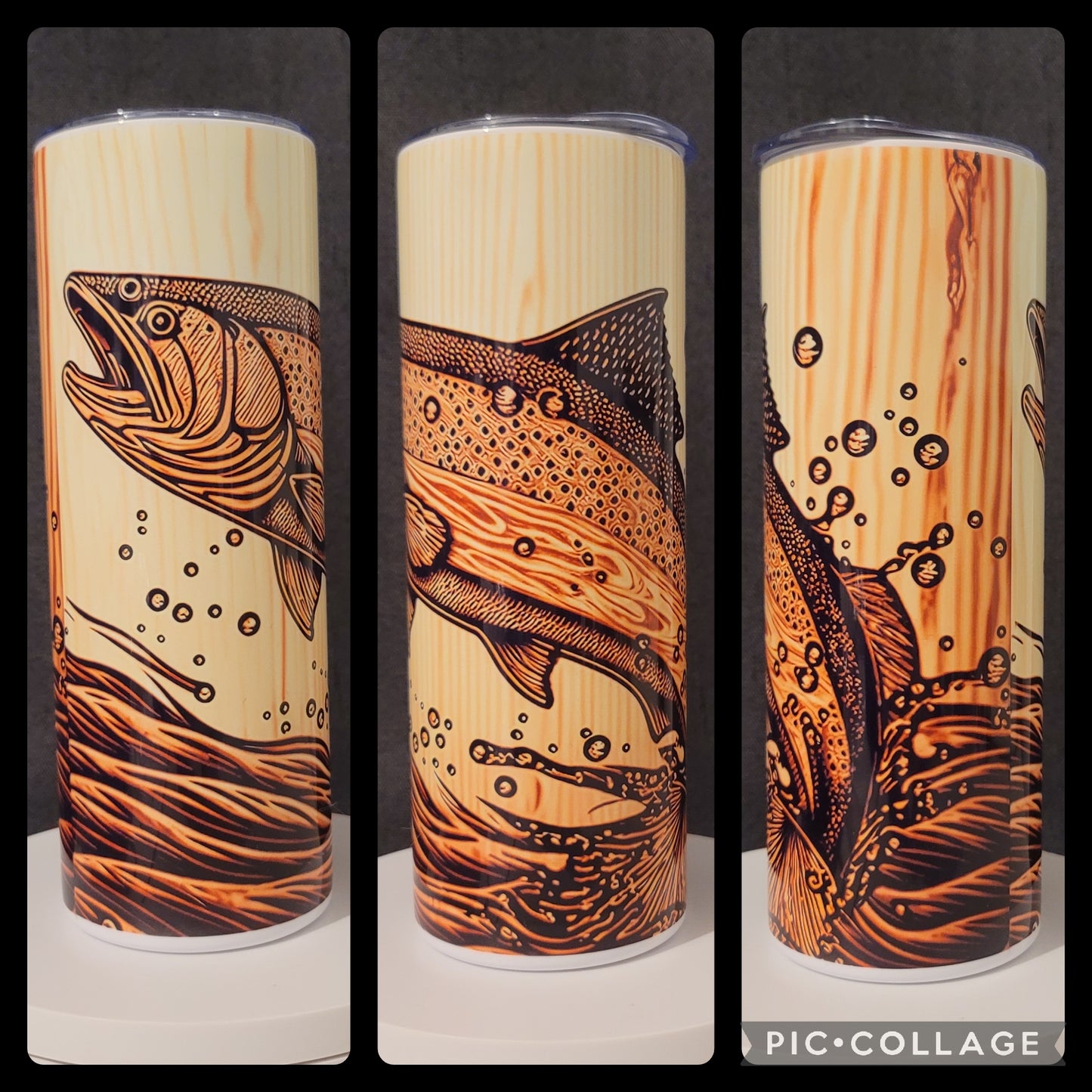 Wood Grain Salmon Tumbler