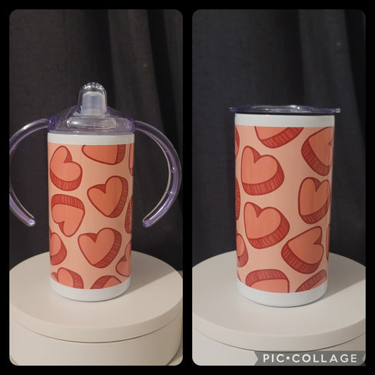 Pink Hearts Sippy Cup/Tumbler