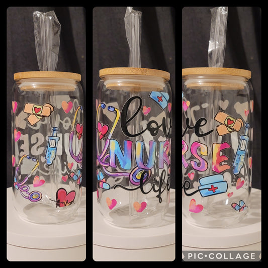 Nurse Life Glass Can