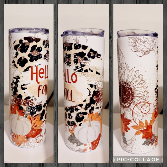 Hello Fall White Tumbler