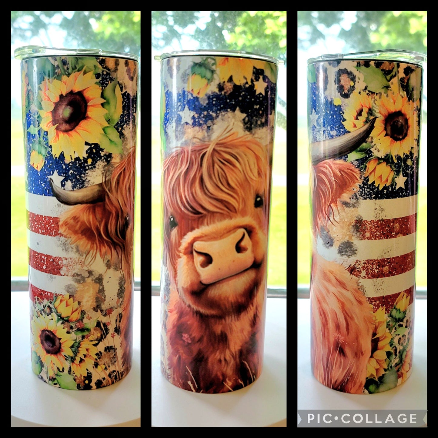 Highland Cow Flag Tumbler