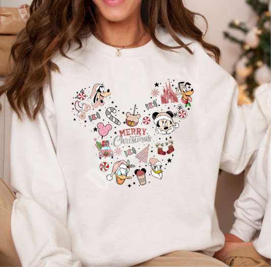 Pink Christmas Mouse Friends