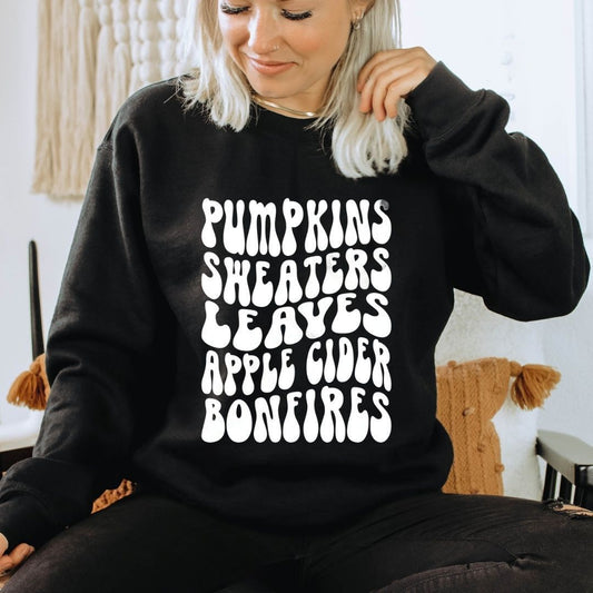 Pumpkins, Sweaters, Leaves