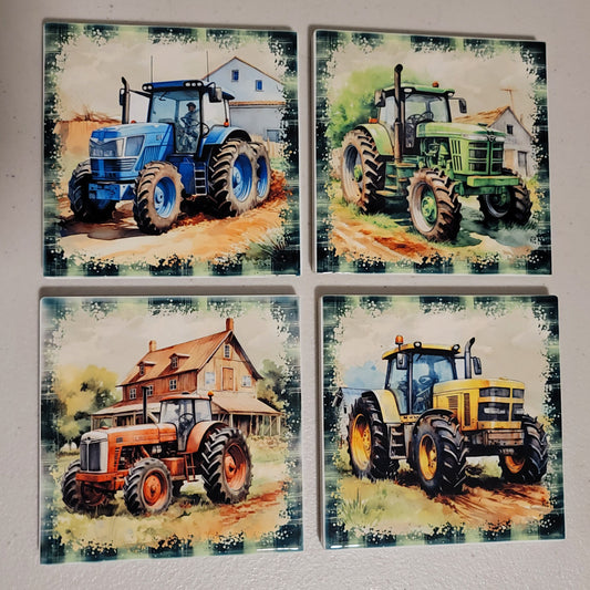 Tractors Coaster Set