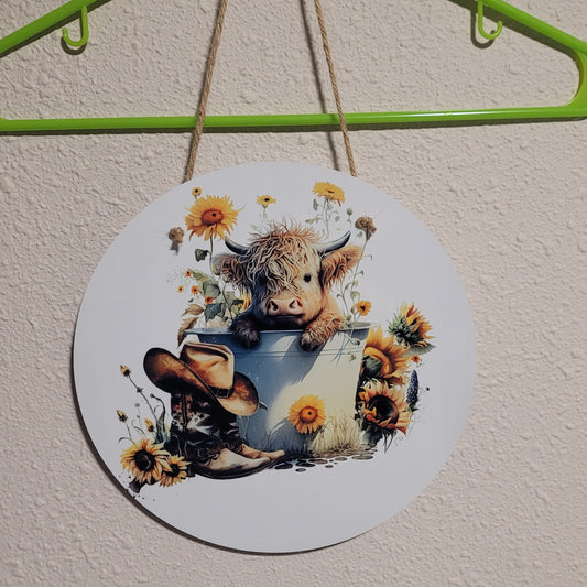 Country Cow Hanging Sign