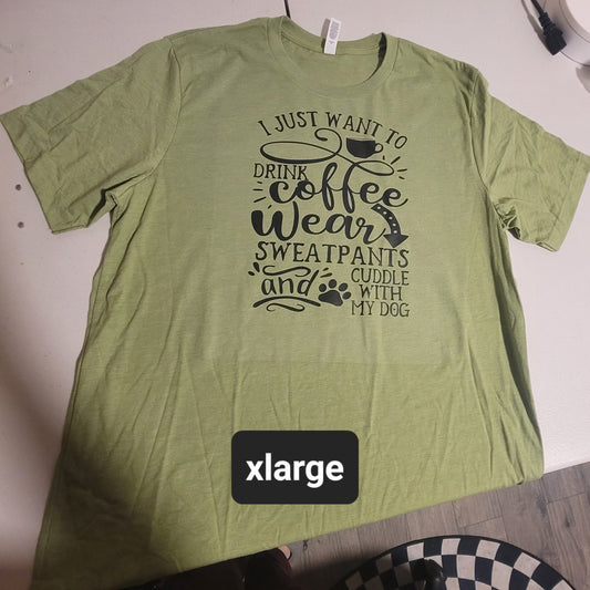 Coffee & Cuddle With My Dog Tshirt - XL