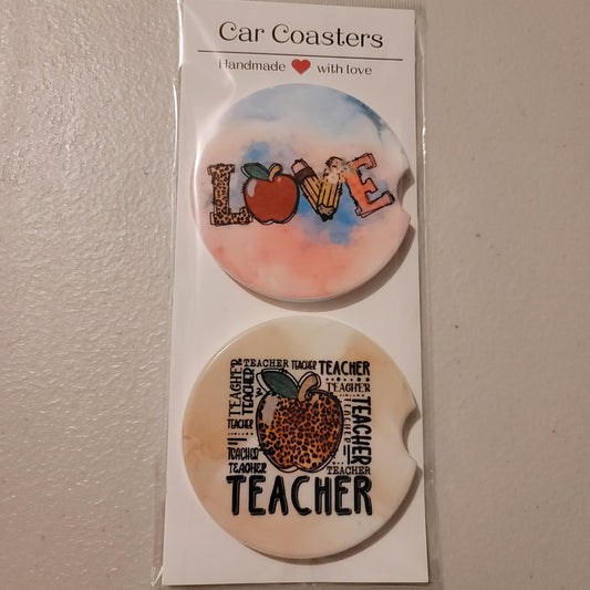 Teacher Love Car Coasters