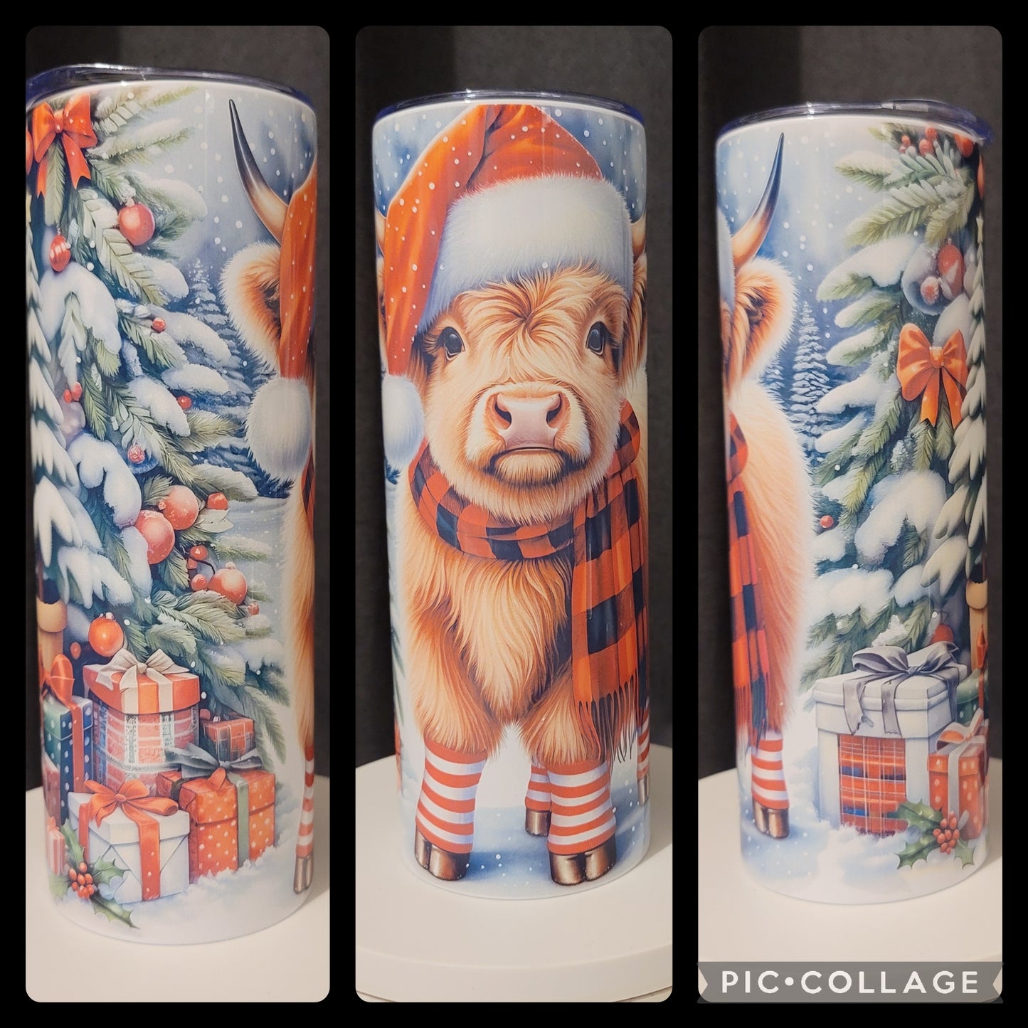 Christmas Highland Cow Tumbler