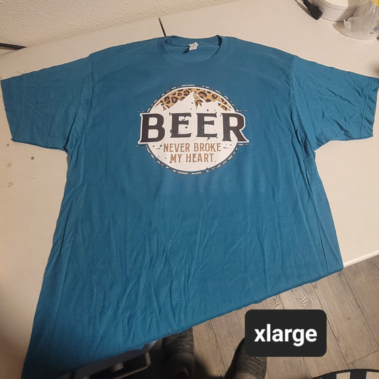 Beer Never Broke My Heart Tshirt - XL