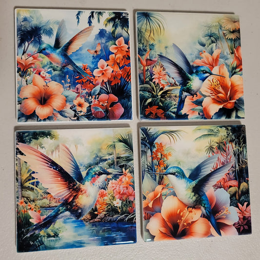 Hummingbird Coaster Set