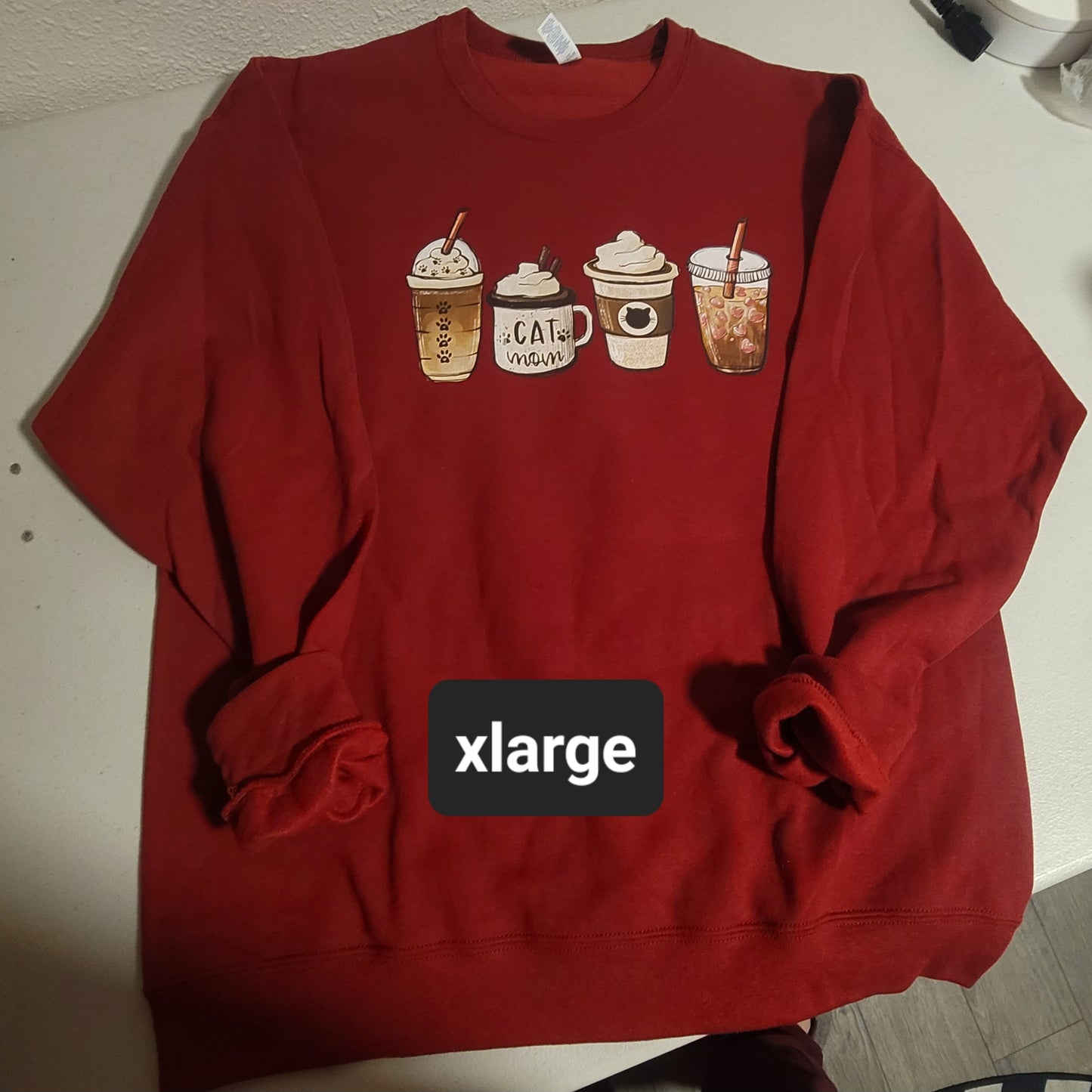 Cat Mom Coffees Crewneck - XL