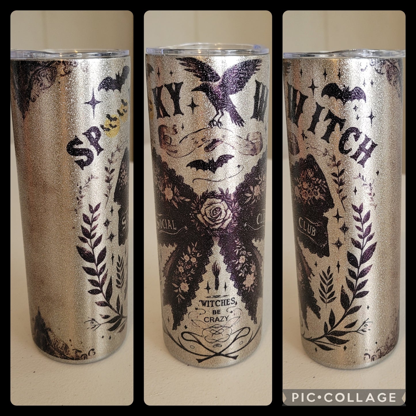 Spooky Witch Social Tumbler - Sparkle