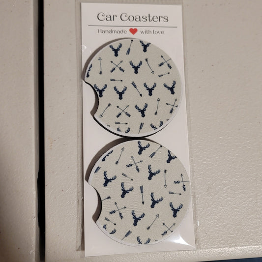 Bucks & Arrows Car Coasters